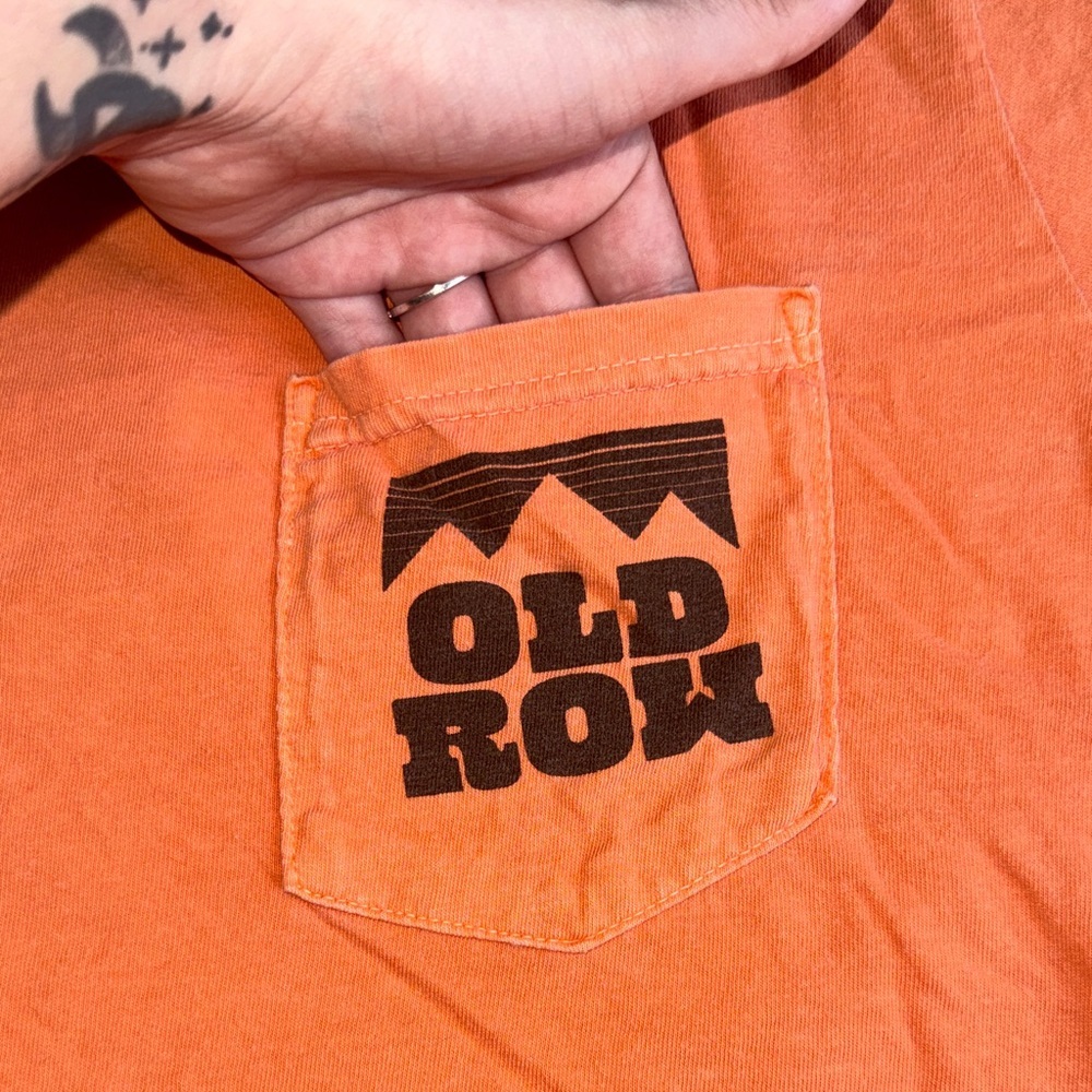 Old Row Skeleton Cowboy | Vibrant Orange Short Sleeve Tee | 100% Cotton - Picture 5 of 6